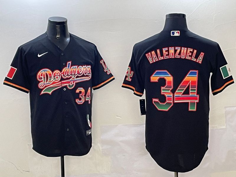 Men Los Angeles Dodgers #34 Valenzuela Black Fashion Game 2025 Nike MLB Jersey style 3125->los angeles dodgers->MLB Jersey